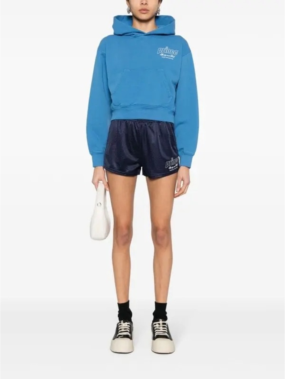 SPORTY & RICH PRINCE HEALTH CROPPED HOODIE